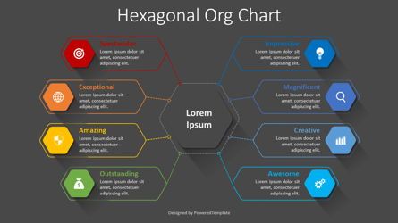 Hexagonal Organizational Chart, Slide 2, 08343, Graph Charts — PoweredTemplate.com