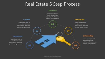 Real Estate 5 Step Process, Dia 2, 08345, Infographics — PoweredTemplate.com