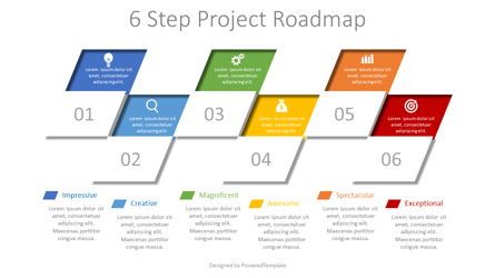 6 Step Project Roadmap, Dia 2, 08351, Infographics — PoweredTemplate.com