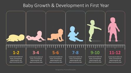 Baby First Year Development Infographic, 슬라이드 2, 08355, 교육 차트 및 도표 — PoweredTemplate.com