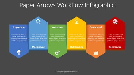 Up and Down Alternate Arrows Workflow, Deslizar 2, 08361, Diagramas de Processo — PoweredTemplate.com