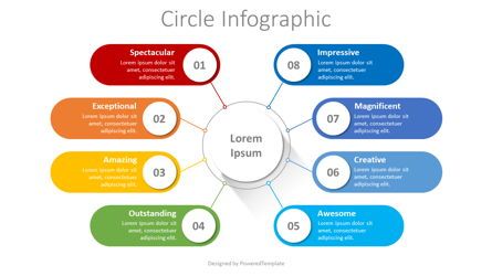 Organization Chart with Eight Options, 08364, Infographics — PoweredTemplate.com