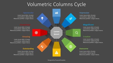 Volumetric Columns Cycle Diagram, 幻灯片 2, 08372, 信息图 — PoweredTemplate.com