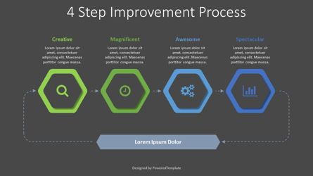 4 Step Improvement Process, Deslizar 2, 08376, Fluxogramas — PoweredTemplate.com