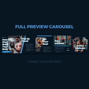 Gym trainer instagram carousel keynote template, Diapositive 3, 08377, Infographies — PoweredTemplate.com
