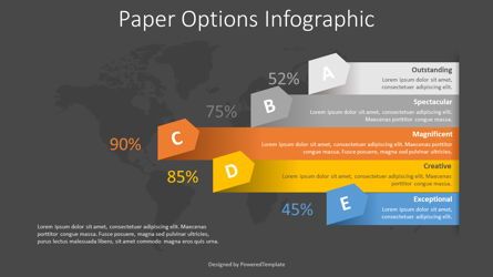 5 Paper Arrow Options Infographic, Deslizar 2, 08379, Infográficos — PoweredTemplate.com