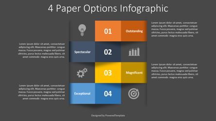 4 Numbered Paper Options Infographic, 幻灯片 2, 08384, 信息图 — PoweredTemplate.com