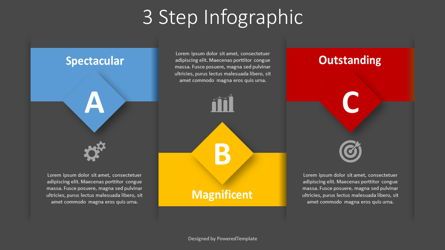 3 Step Text Blocks Infographic, Slide 2, 08385, Diagram Panggung — PoweredTemplate.com