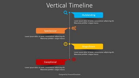 Vertical Timeline with Paper Stickers, スライド 2, 08396, Timelines & Calendars — PoweredTemplate.com