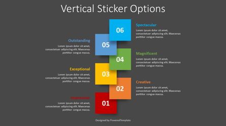 Vertical Sticker Options, Slide 2, 08398, Infographics — PoweredTemplate.com