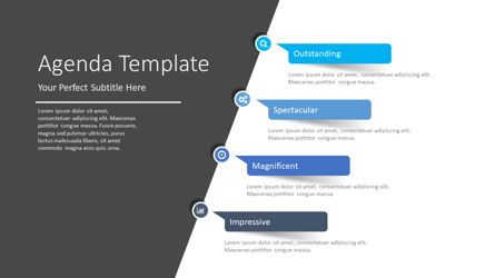 Paper Stickers Agenda Template, Gratis Google Presentaties-thema, 08399, Stage diagrams — PoweredTemplate.com