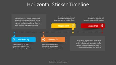 Horizontal Sticker Timeline, Slide 2, 08401, Stage Diagrams — PoweredTemplate.com