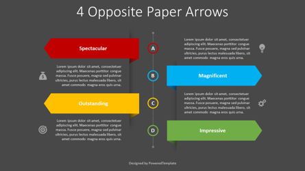 4 Opposite Paper Arrows, Dia 2, 08404, Infographics — PoweredTemplate.com