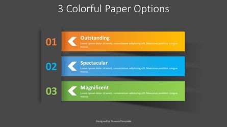 3 Colorful Paper Options, Deslizar 2, 08410, Infográficos — PoweredTemplate.com