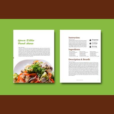 Diet today recipe ebook print template, Deslizar 6, 08433, Modelos de Apresentação — PoweredTemplate.com