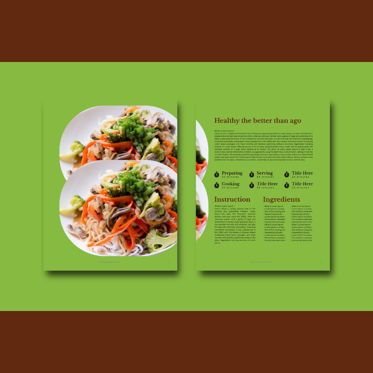 Diet today recipe ebook print template, Deslizar 7, 08433, Modelos de Apresentação — PoweredTemplate.com