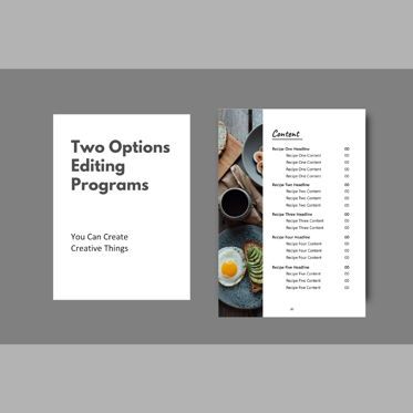 Perfect dinner recipe ebook print template, Deslizar 2, 08438, Modelos de Apresentação — PoweredTemplate.com