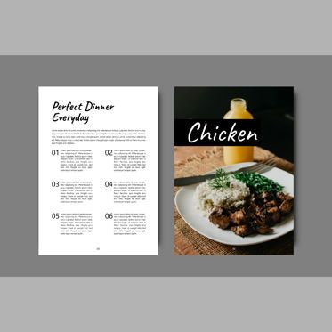 Perfect dinner recipe ebook print template, Dia 3, 08438, Presentatie Templates — PoweredTemplate.com