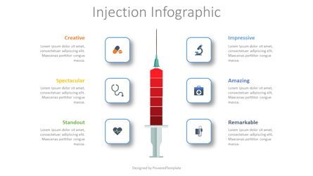 Injection Infographic, Gratis Tema Google Slides, 08455, Bagan dan Diagram Medis — PoweredTemplate.com