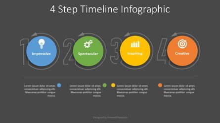 4 Step Timeline Infographic, Diapositiva 2, 08469, Diagramas de proceso — PoweredTemplate.com