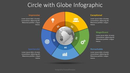 Globe with 5 Options Infographic, Diapositiva 2, 08490, Diagramas de proceso — PoweredTemplate.com