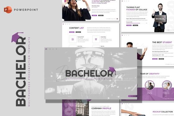 Bachelor - Powerpoint Template, PowerPoint模板, 08491, 演示模板 — PoweredTemplate.com