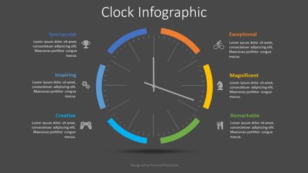 Clock Face Infographic, スライド 2, 08496, 段階図 — PoweredTemplate.com