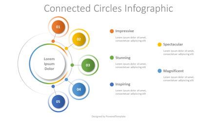 Connected Circles Diagram, Slide 2, 08505, Flow Charts — PoweredTemplate.com
