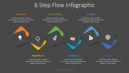 6 Step Flow Infographic, Dia 2, 08526, Procesdiagrammen — PoweredTemplate.com