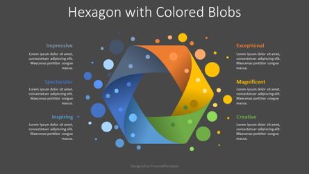 Hexagon with Colorful Blobs, Folie 2, 08533, Infografiken — PoweredTemplate.com