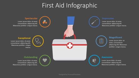 First Aid Infographic, Slide 2, 08546, Medical Diagrams and Charts — PoweredTemplate.com