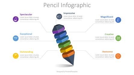 Layered Pencil Infographic, Gratis Tema de Google Slides, 08552, Diagramas y gráficos educativos — PoweredTemplate.com