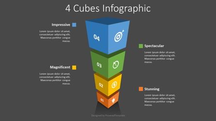 4 Stacked Cubes Infographic, Slide 2, 08555, Infographics — PoweredTemplate.com
