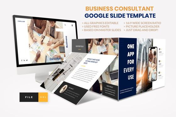 Business - Consultant Finance Google Slide Template, 08565, 프레젠테이션 템플릿 — PoweredTemplate.com