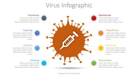 Virus with Syringe Infographic, 무료 Google 슬라이드 테마, 08572, 의학 도표 및 차트 — PoweredTemplate.com