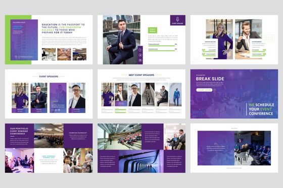 Conference - Event Business PowerPoint Template, スライド 4, 08601, プレゼンテーションテンプレート — PoweredTemplate.com