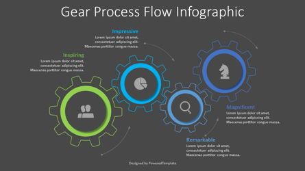 Gear Process Flow Infographic, スライド 2, 08602, プロセス図 — PoweredTemplate.com