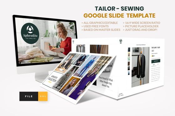 Tailor - Sewing Fashion Craft Google Slide Template, Tema Google Slides, 08621, Model Bisnis — PoweredTemplate.com