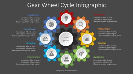 Gear Wheel Cycle Infographic, Folie 2, 08629, Infografiken — PoweredTemplate.com