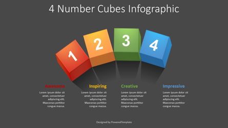 4 Numbered Cubes Infographic, 슬라이드 2, 08650, 교육 차트 및 도표 — PoweredTemplate.com