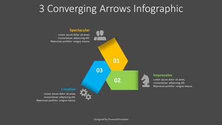 3 Converging Arrows Infographic, Deslizar 2, 08656, Infográficos — PoweredTemplate.com