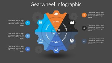 Gearwheel Infographic, Deslizar 2, 08684, Infográficos — PoweredTemplate.com
