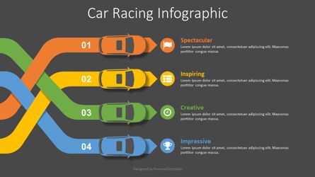 Car Racing Infographic, スライド 2, 08694, インフォグラフィック — PoweredTemplate.com