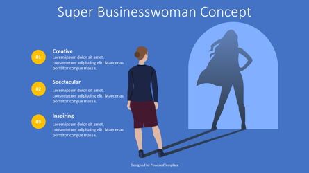 Super Businesswoman Concept, Gratis Google Presentaties-thema, 08706, Presentatie Templates — PoweredTemplate.com