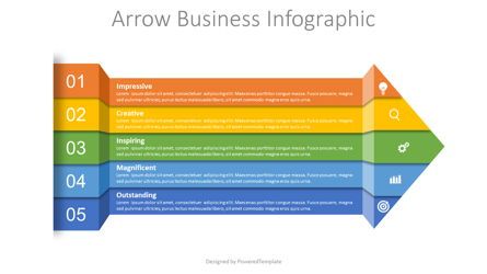 Arrow from Color Strips Infographic, 免费 Google幻灯片主题, 08735, 信息图 — PoweredTemplate.com