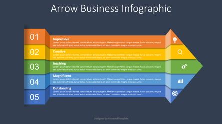 Arrow from Color Strips Infographic, スライド 2, 08735, インフォグラフィック — PoweredTemplate.com