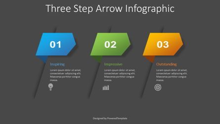 3 Step Arrow Infographic, Diapositiva 2, 08736, Diagramas de proceso — PoweredTemplate.com
