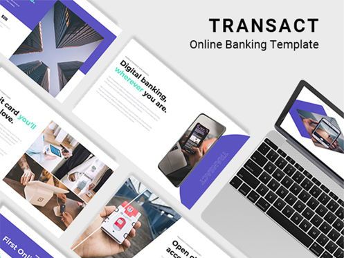 Transact Online Banking Keynote Template, Modelo do Keynote da Apple, 08737, Modelos de Apresentação — PoweredTemplate.com