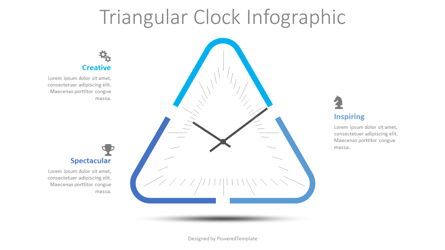 Triangular Clock Infographic, Gratis Tema de Google Slides, 08738, Infografías — PoweredTemplate.com