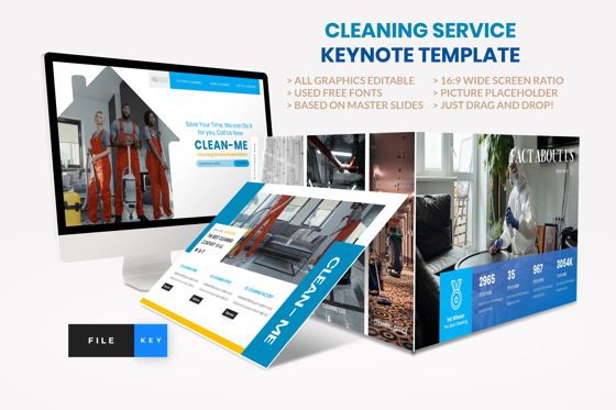 Cleaning Service Keynote Template, Plantilla de Keynote, 08746, Modelos de negocios — PoweredTemplate.com